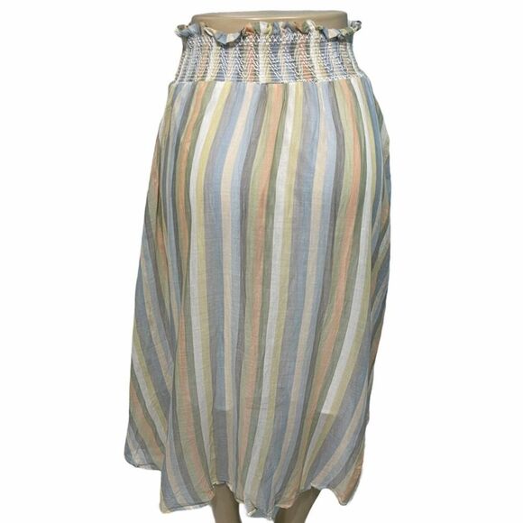 Mix‎ Nouveau Striped Peasant Skirt White Medium - Picture 8 of 9